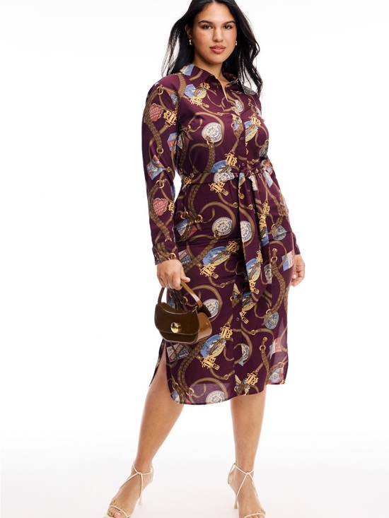 Ralph Lauren Dresses & Skirts - Ralph Lauren Women Burgundy Wine Travel Equestrian Plus Fayella Shirt Dress NWT